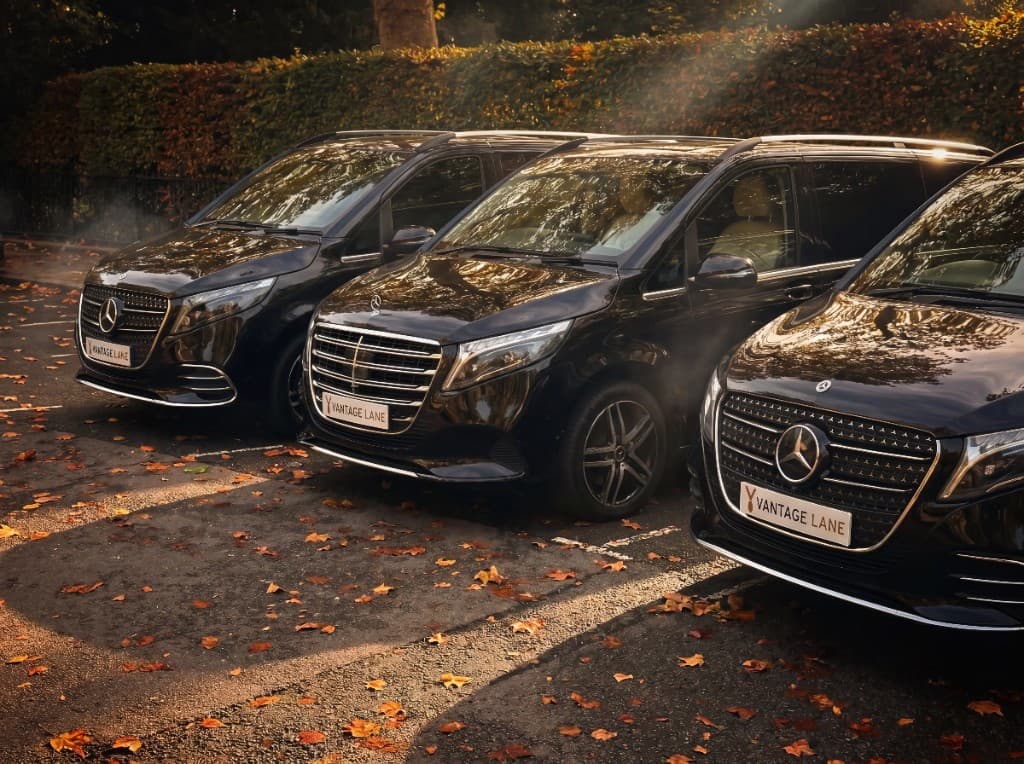 Vantage Lane chauffeur fleet Mercedes V-Class S-Class autumn London