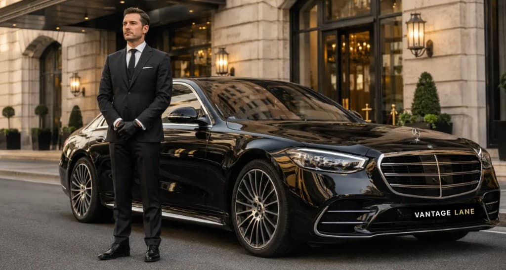 Vantage Lane chauffeur and S-Class